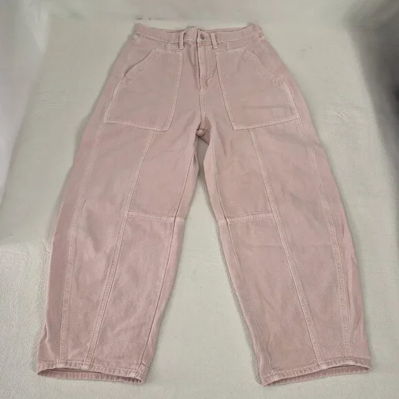 Universal Thread Womens 10 Pink High Rise Easy Barrel Cotton Zip Up Jeans Pants - Picture 4 of 15